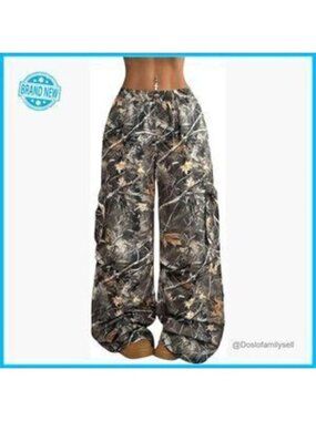 Y2K Cargo Sweatpants Baggy Flare Leg Casual Streetwear Drawstring Wide Leg